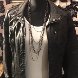 Faux Moto Leather Jacket